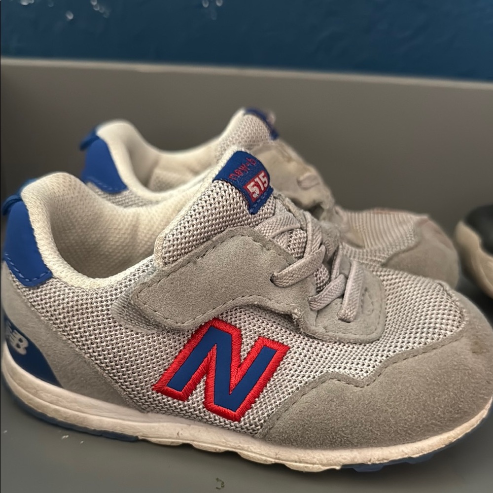 New Balance Kids' Gray and Blue Sneakers